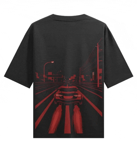 Sports Car artwork on PRDGY oversized t-shirt