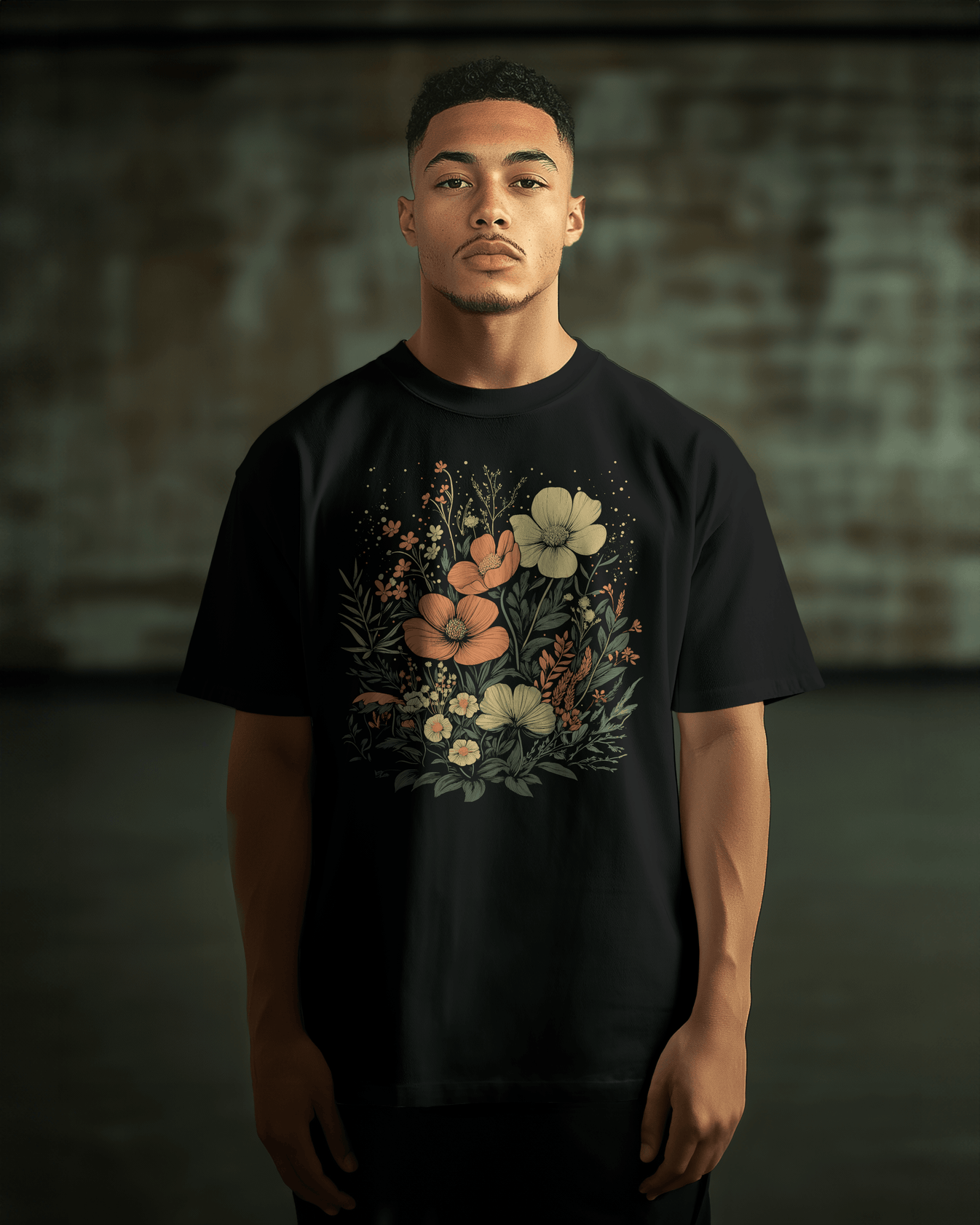 Prdgy Nocturnal Bloom Front Oversized T-Shirt - PRDGY