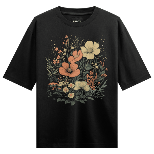 Prdgy Nocturnal Bloom Front Oversized T-Shirt - PRDGY