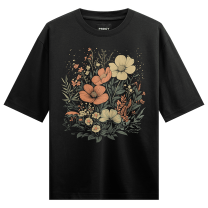 Prdgy Nocturnal Bloom Front Oversized T-Shirt - PRDGY