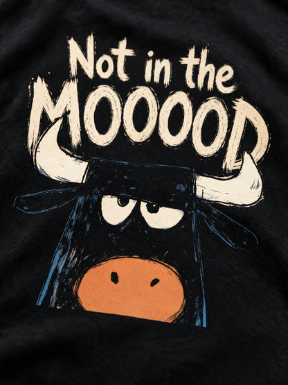 PRDGY Not in mood Oversized T-shirt — front artwork close-up