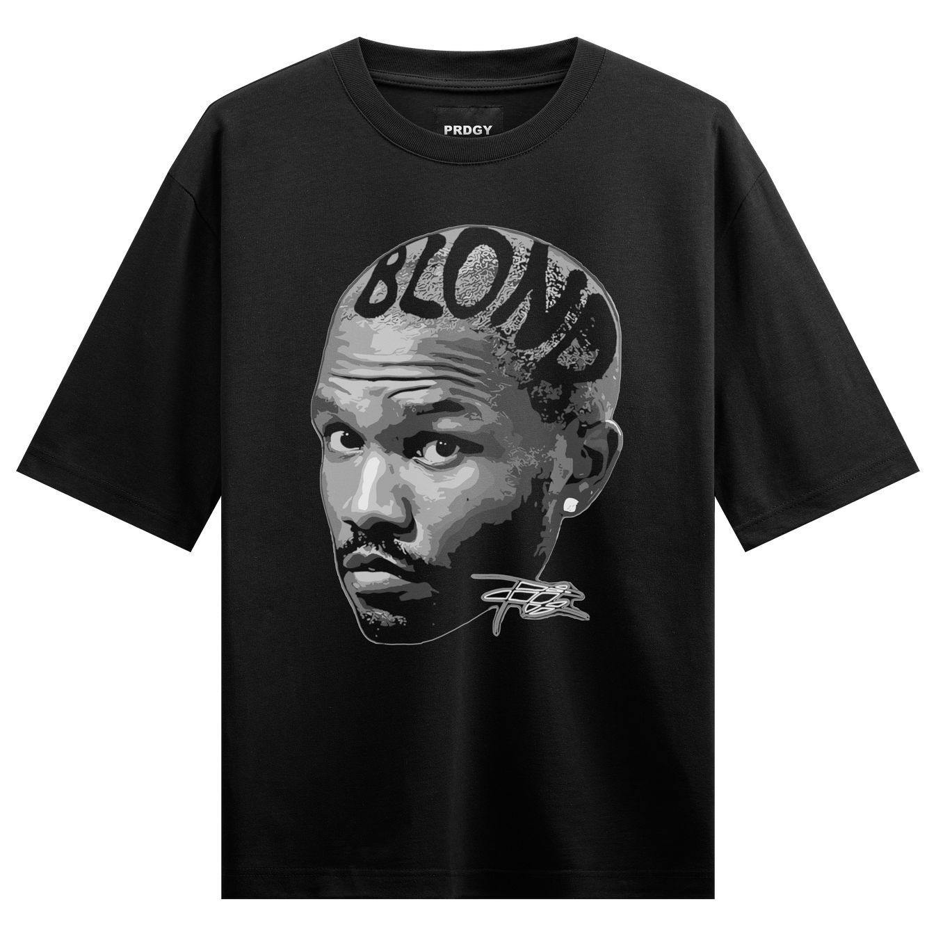 Frank Ocean artwork on PRDGY oversized t-shirt