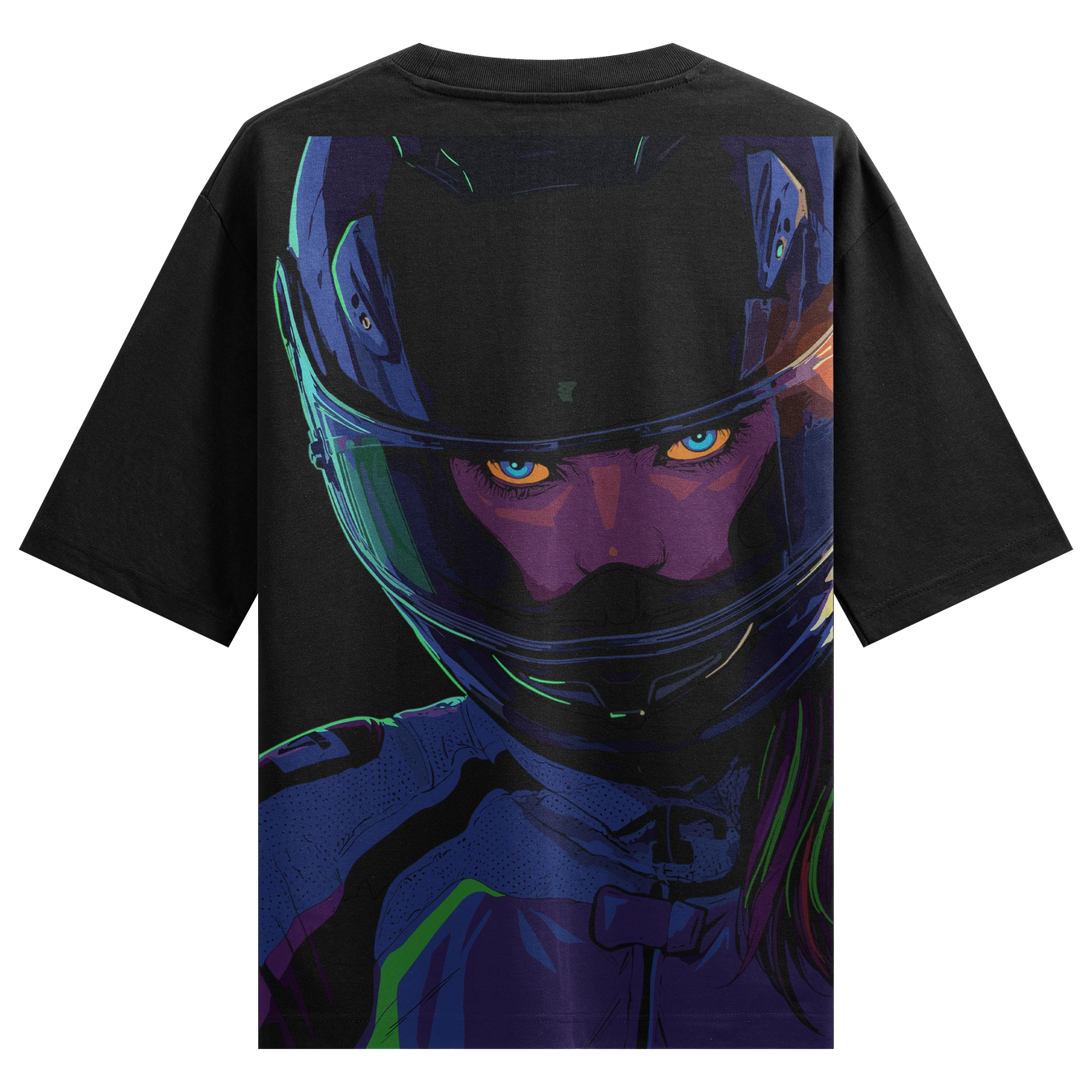 Racer artwork on PRDGY oversized t-shirt