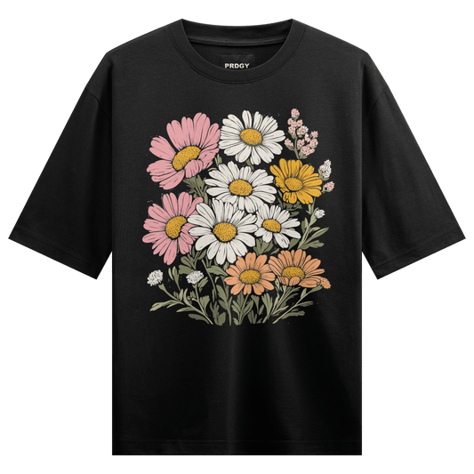 Prdgy Petals & Power Front Oversized T-Shirt - PRDGY