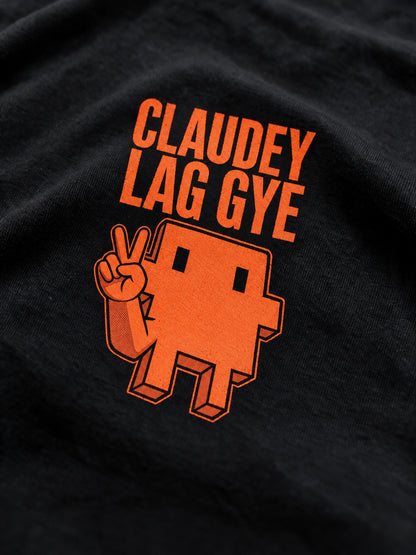 Pixel Peace Oversized T-shirt — front artwork close-up