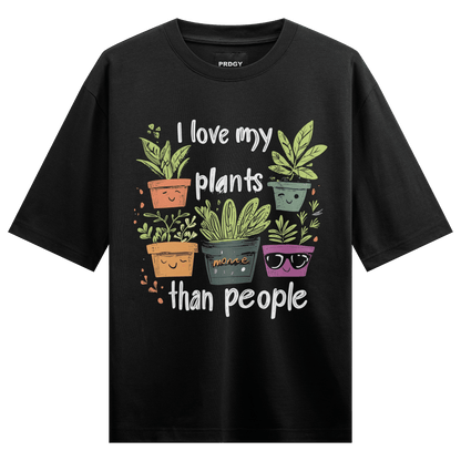 Prdgy PLANT OVER PEOPLE Front Oversized T-Shirt - PRDGY
