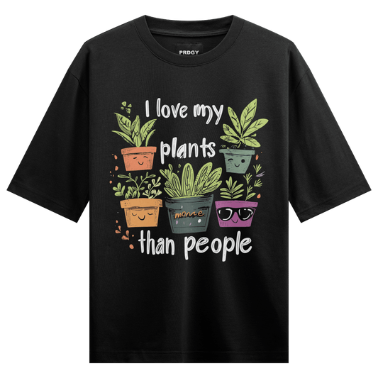 Prdgy PLANT OVER PEOPLE Front Oversized T-Shirt - PRDGY