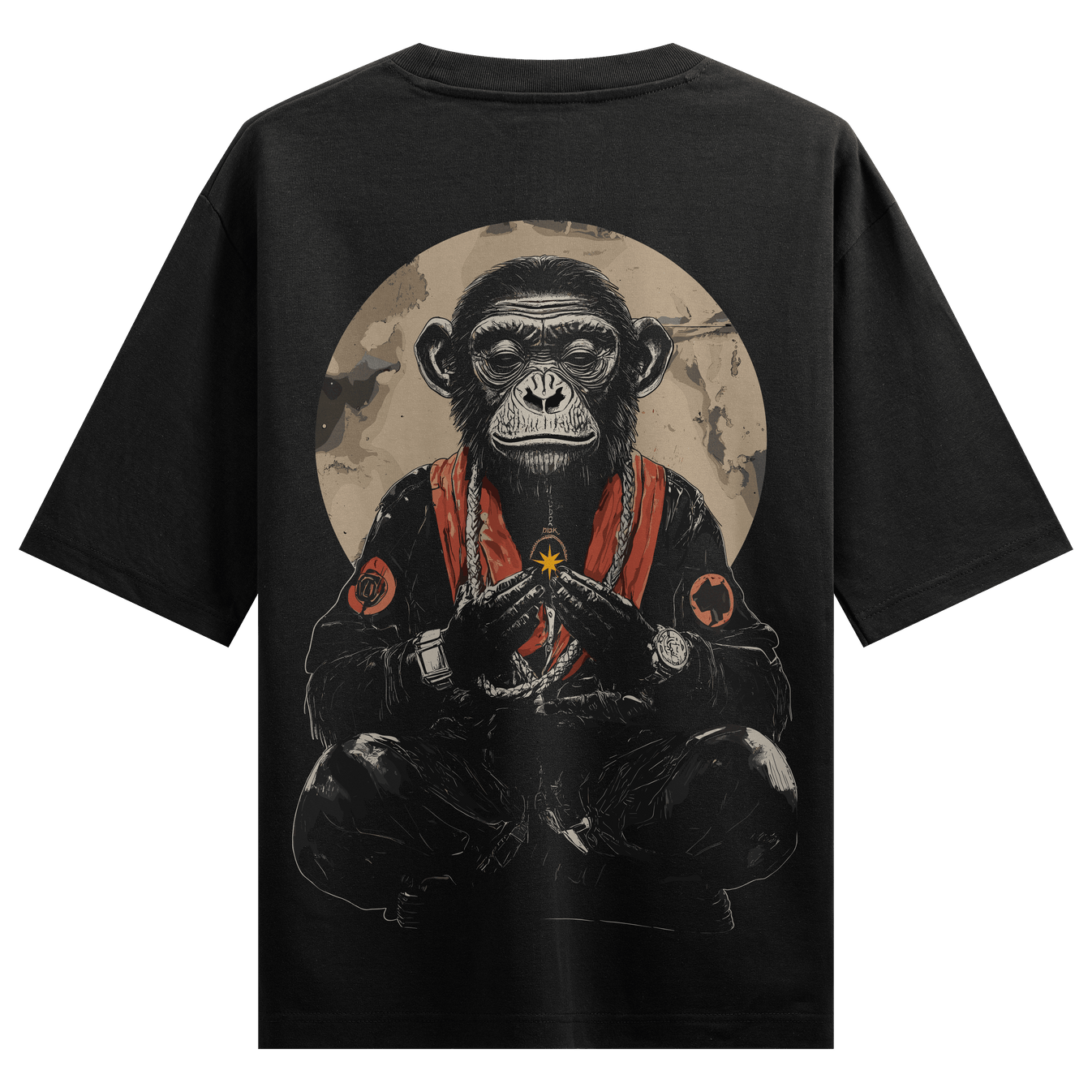 Priest Back Oversized T-Shirt by PRDGY — artwork of a holy man on the back, spiritual design