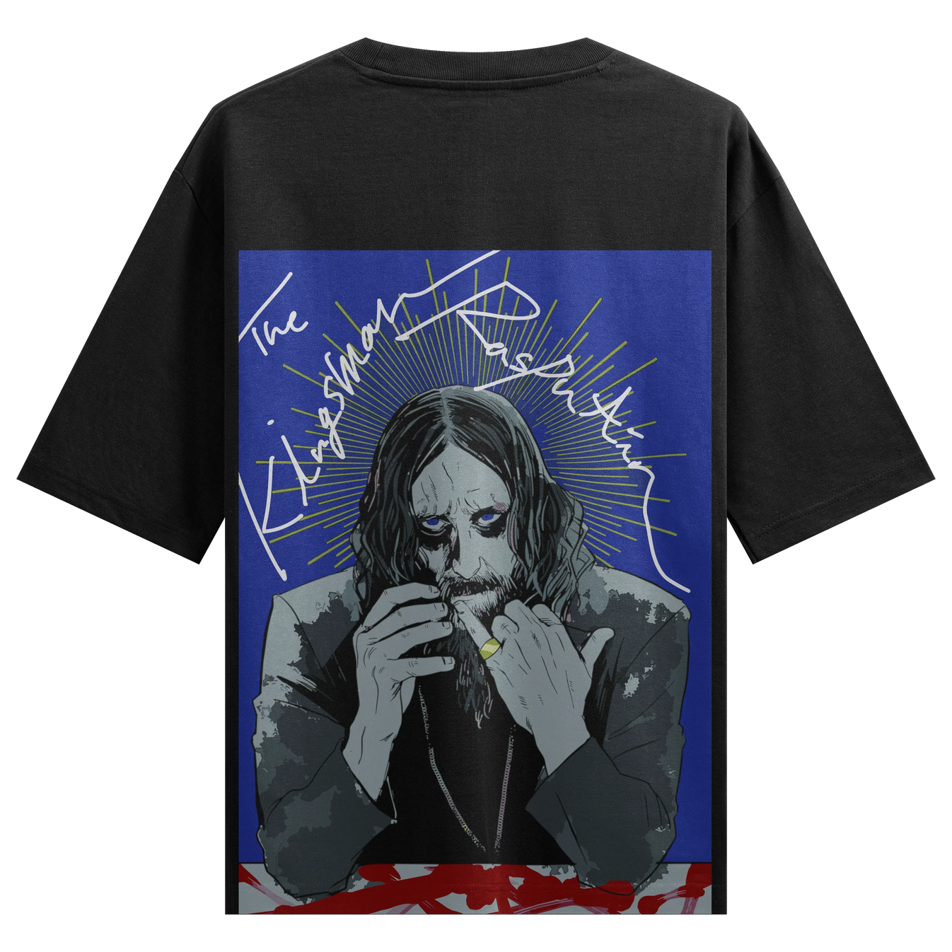 The Kingsman Rasputin artwork on PRDGY oversized t-shirt