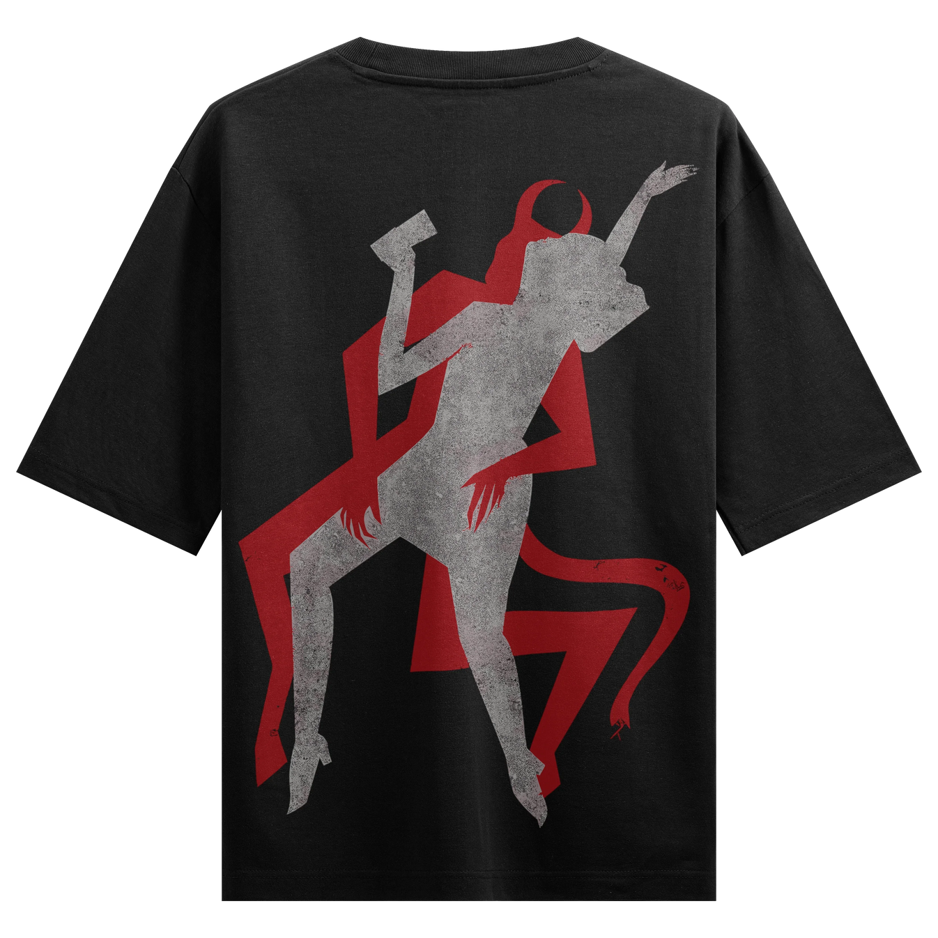 Devil artwork on PRDGY oversized t-shirt