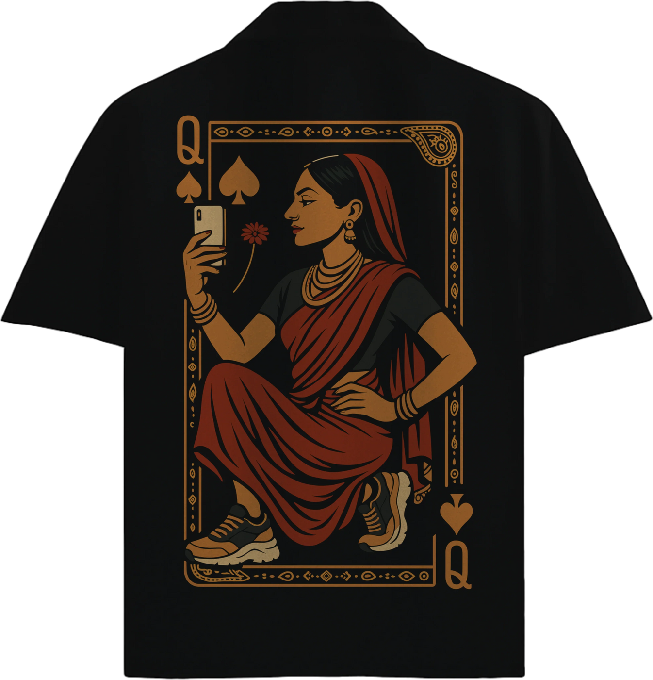 Queen Of Spades artwork on PRDGY oversized t-shirt