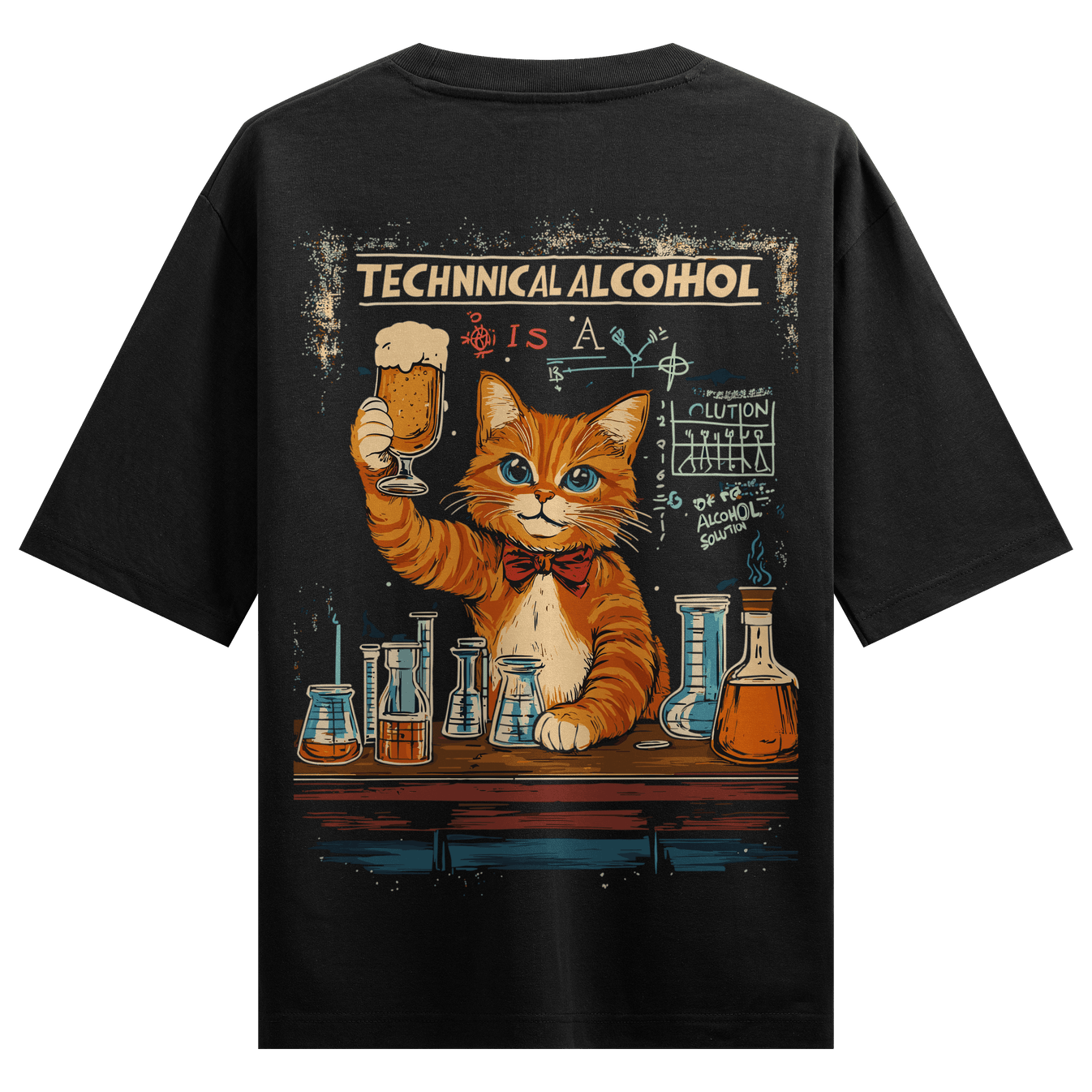 TECHNNCAL ALCOHOL IS A OLUTIO ALCOHOL SOLUTION artwork on PRDGY oversized t-shirt