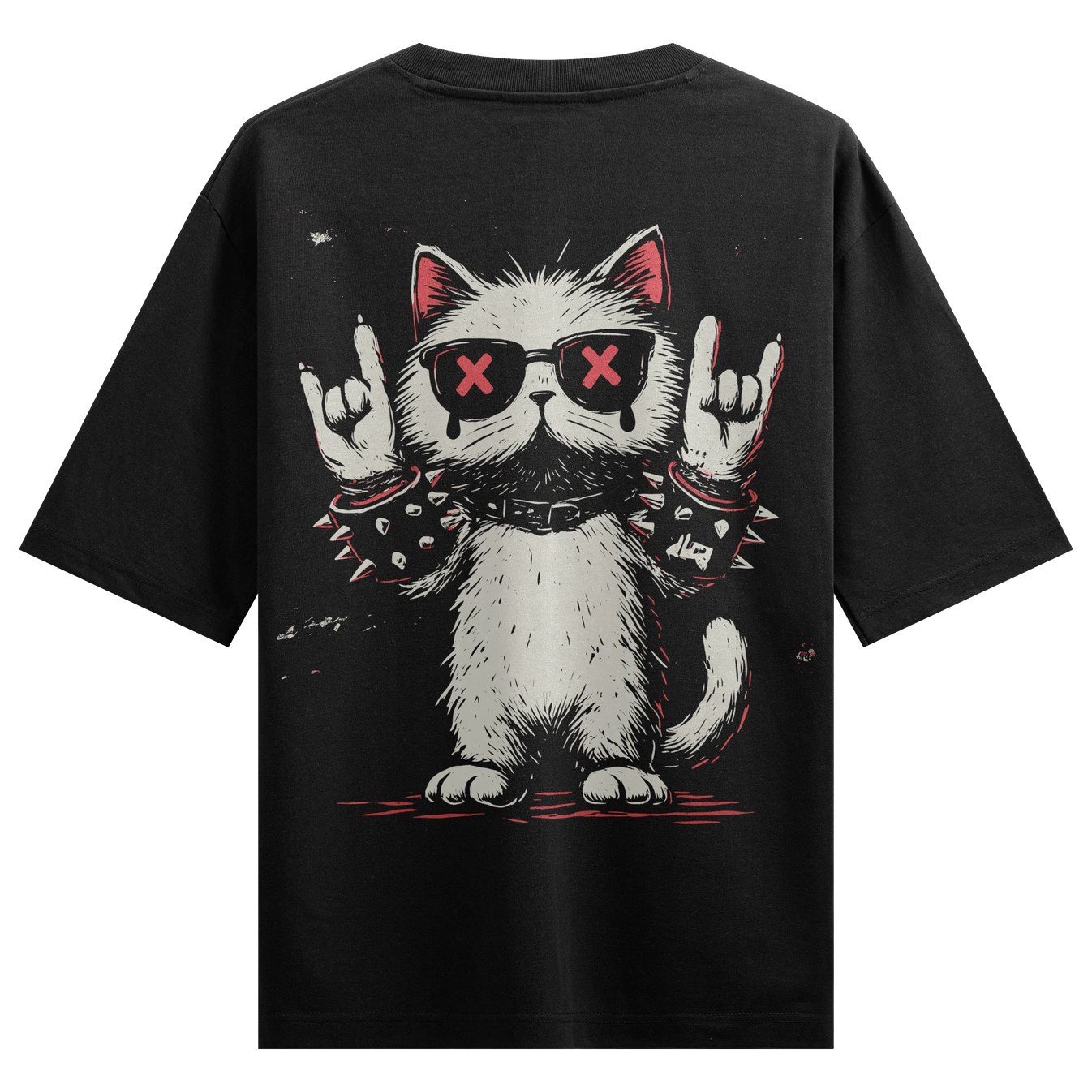 Rock Cat artwork on PRDGY oversized t-shirt