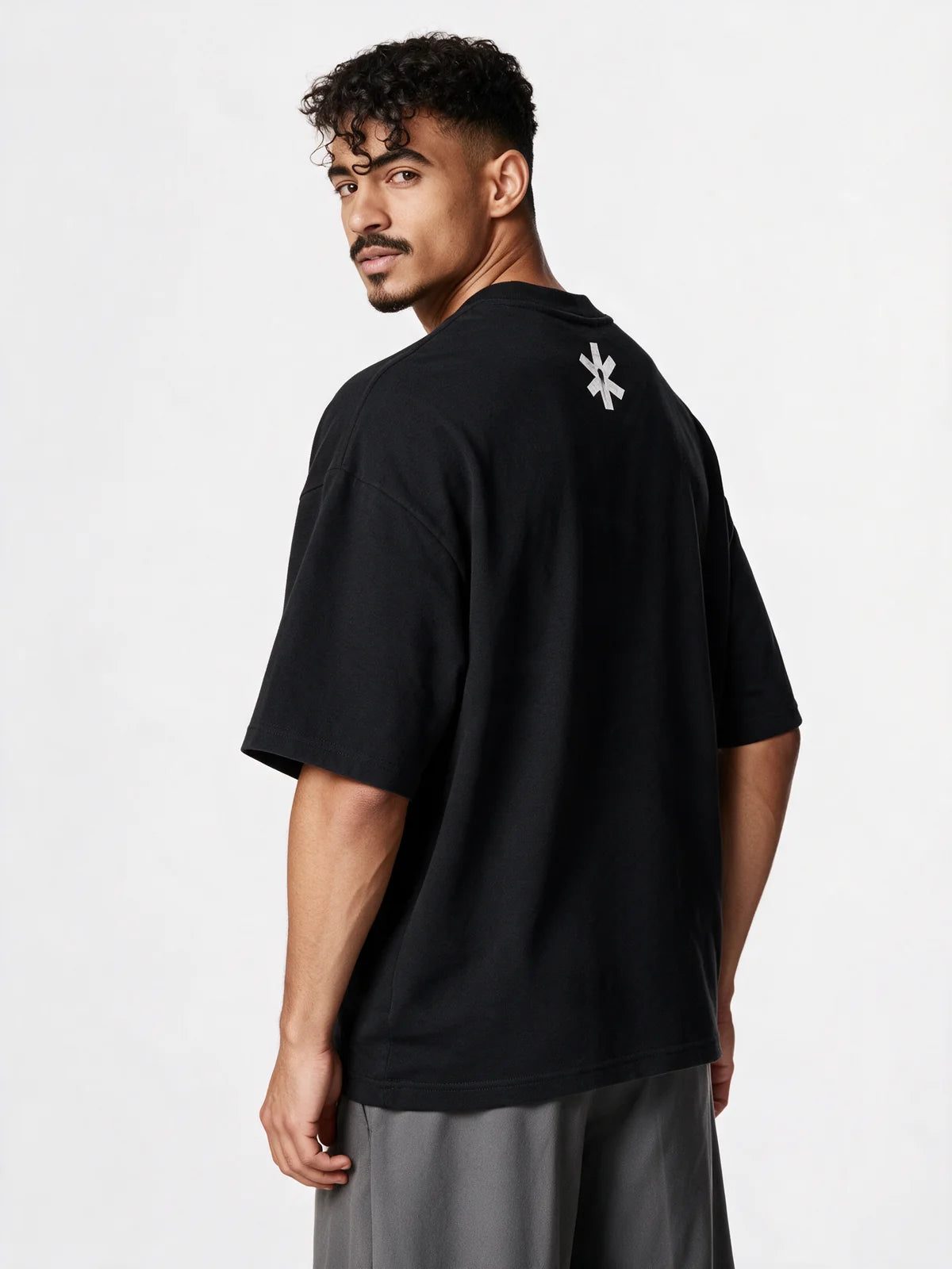 PRDGY Cosmic Shiva Oversized T-shirt — opposite-side model view