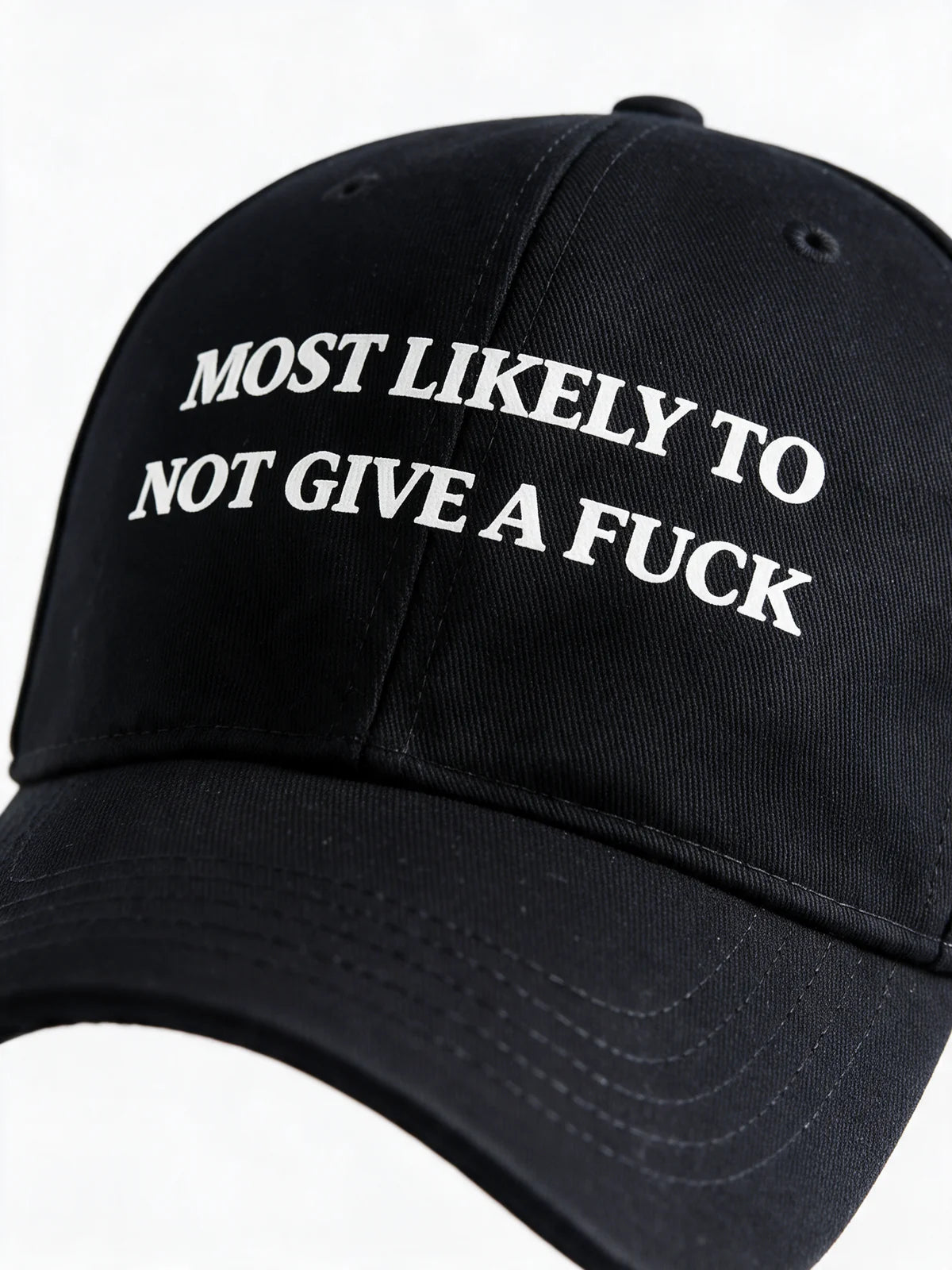 PRDGY Apathy Statement Cap — print and fabric detail