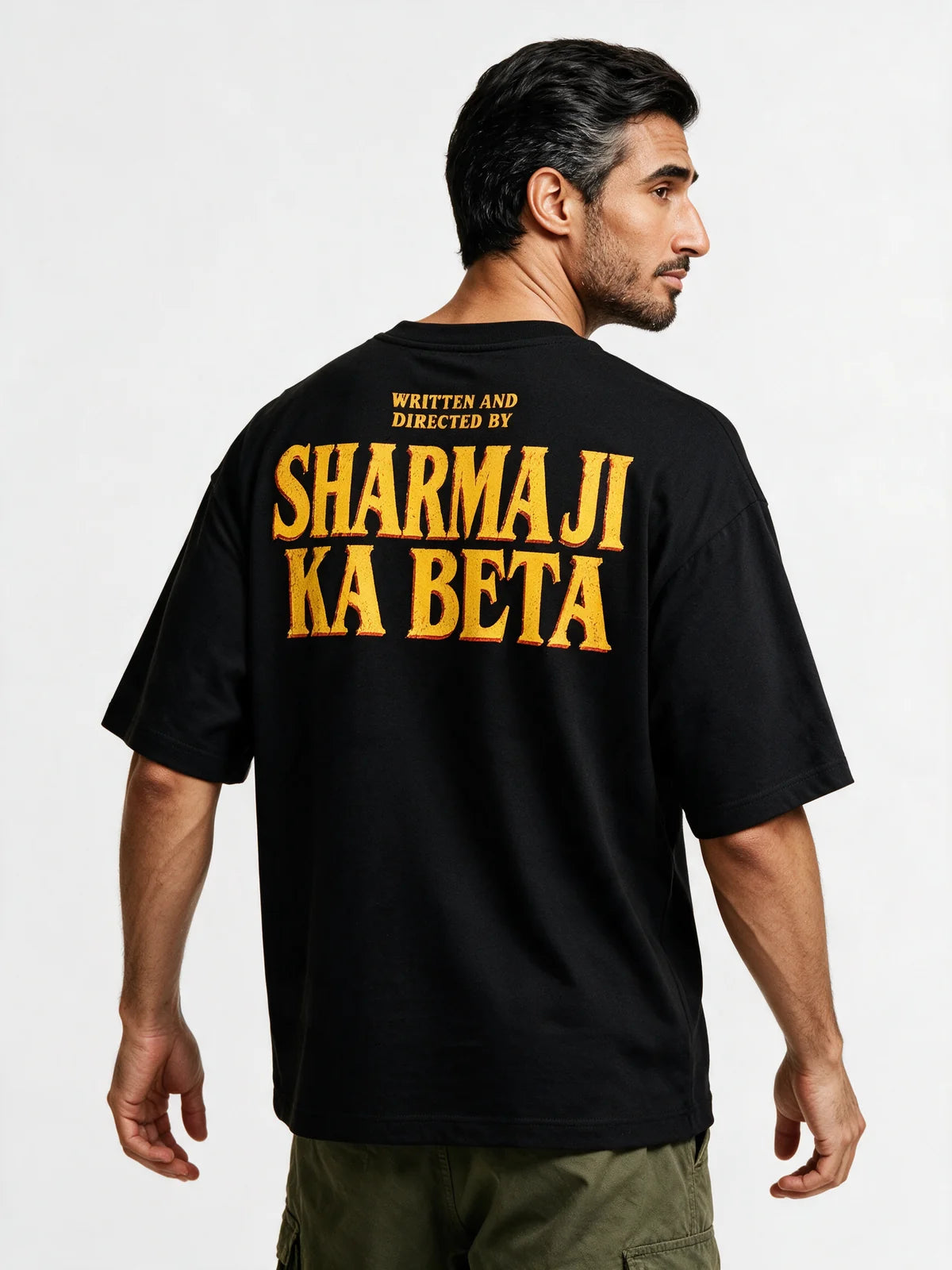 PRDGY Sharmaji Ka Beta Oversized T-shirt — back model view