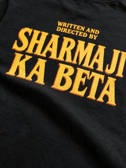 PRDGY Sharmaji Ka Beta Oversized T-shirt — print and fabric detail