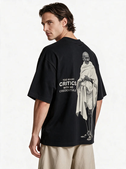 PRDGY Mohan Ji Oversized T-Shirt — three-quarter model view
