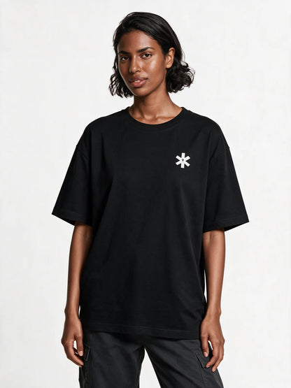 Prdgy Fried Chicken Back Oversized T-Shirt — opposite-side model view