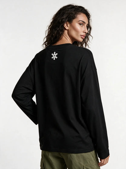 PRDGY Fierce Roar Front Oversized Full Sleeve T-Shirt — opposite-side model view