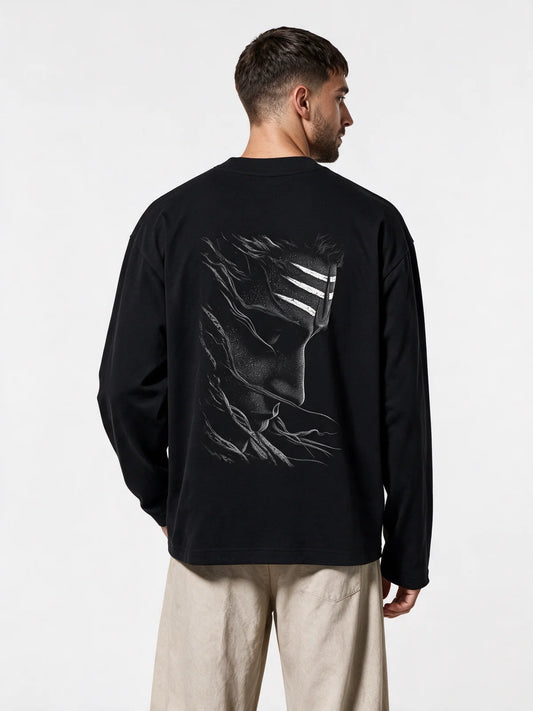 PRDGY vairagya Oversized Full Sleeve T-Shirt — back model view