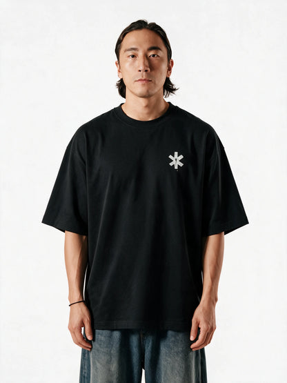 PRDGY Shakti Shiva Duality Oversized T-shirt — front view of T-shirt