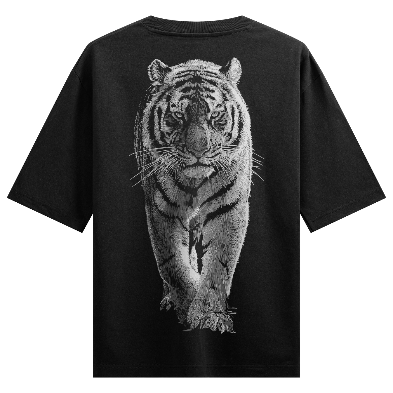 Tiger artwork on PRDGY oversized t-shirt
