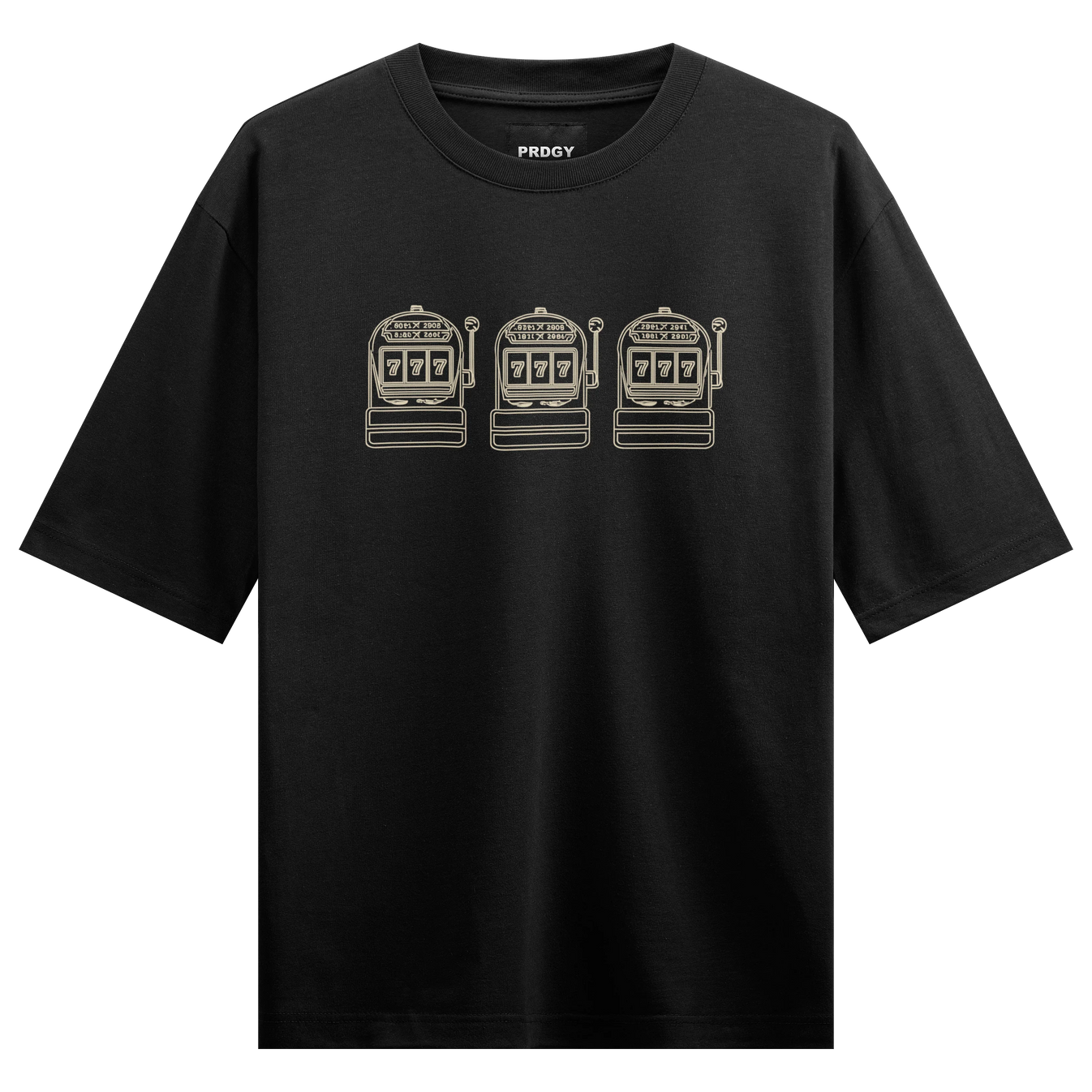 Slot Machine artwork on PRDGY oversized t-shirt
