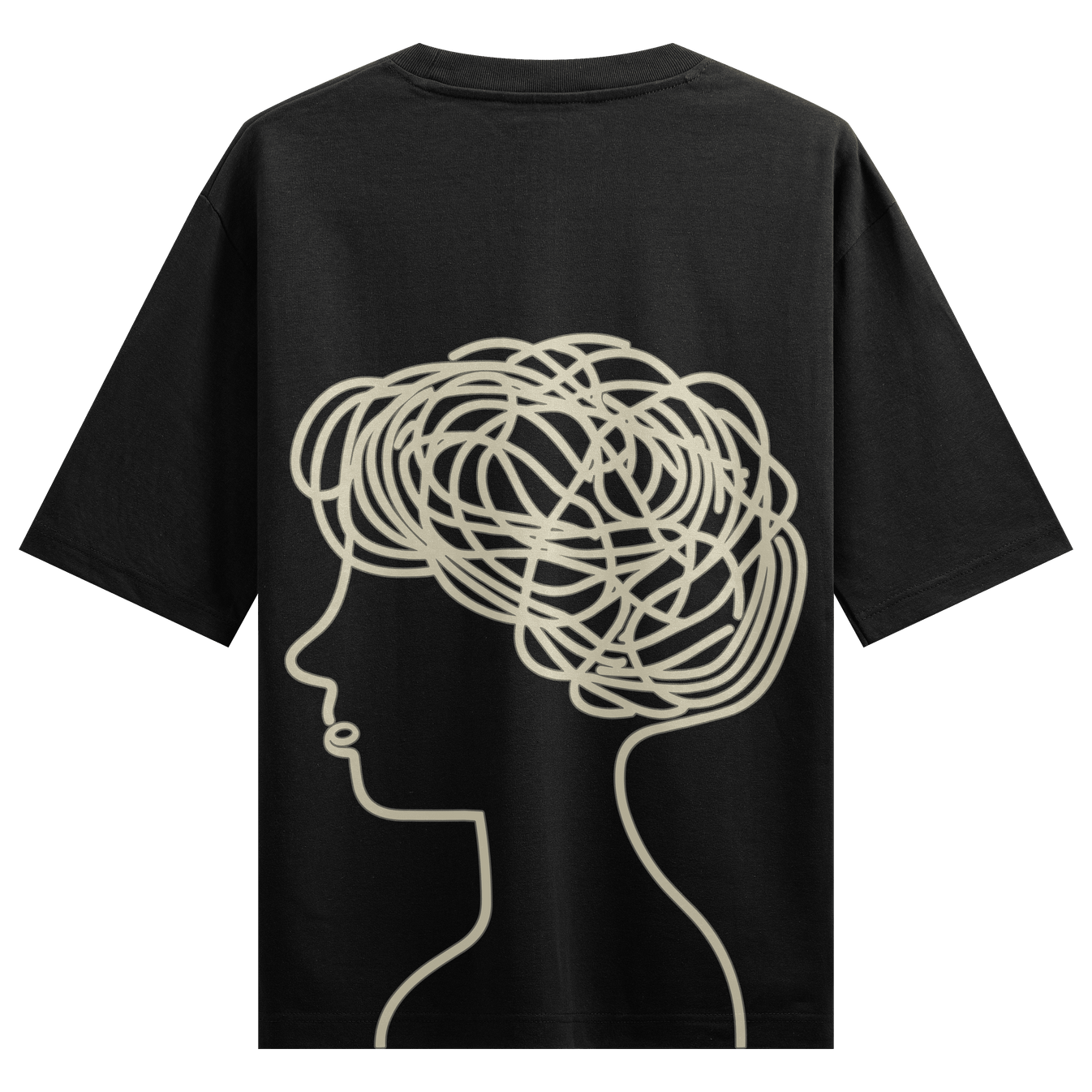 Abstract Head artwork on PRDGY oversized t-shirt