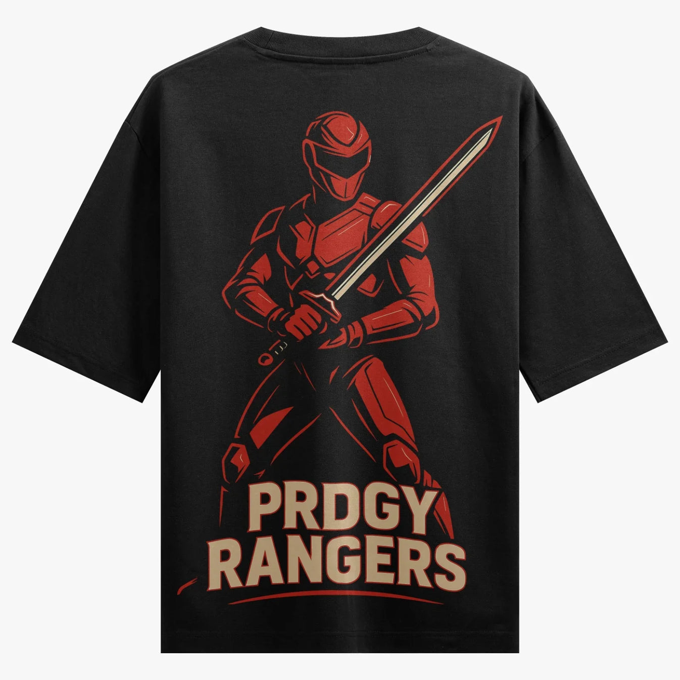 Power Rangers artwork on PRDGY oversized t-shirt