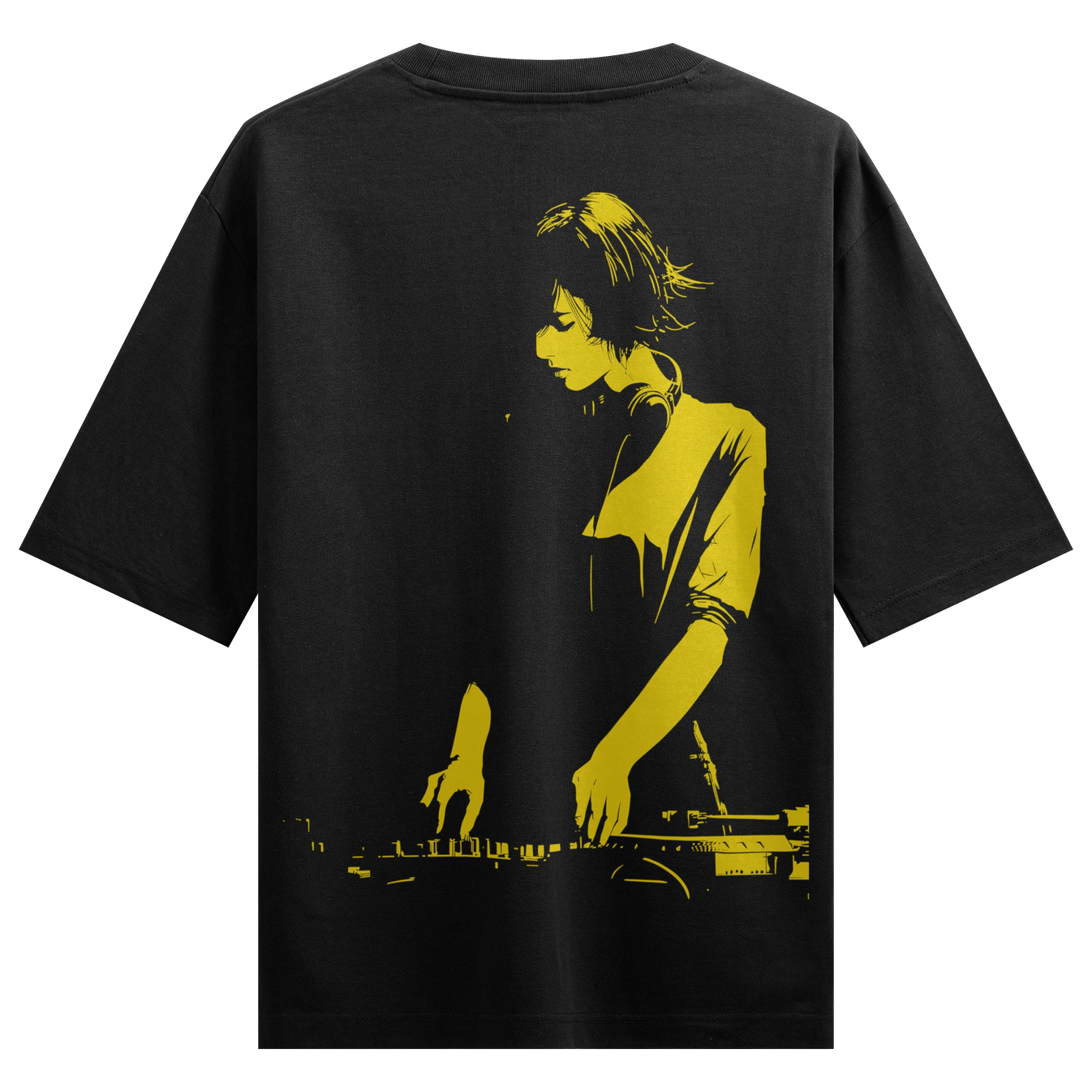 DJ artwork on PRDGY oversized t-shirt