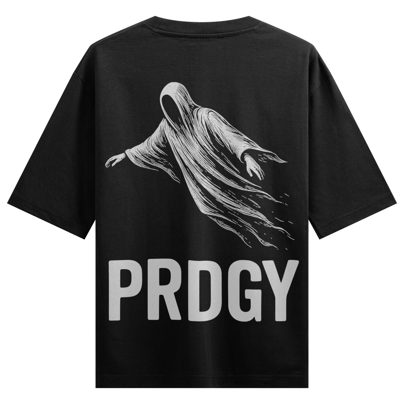Gothic Reaper artwork on PRDGY oversized t-shirt