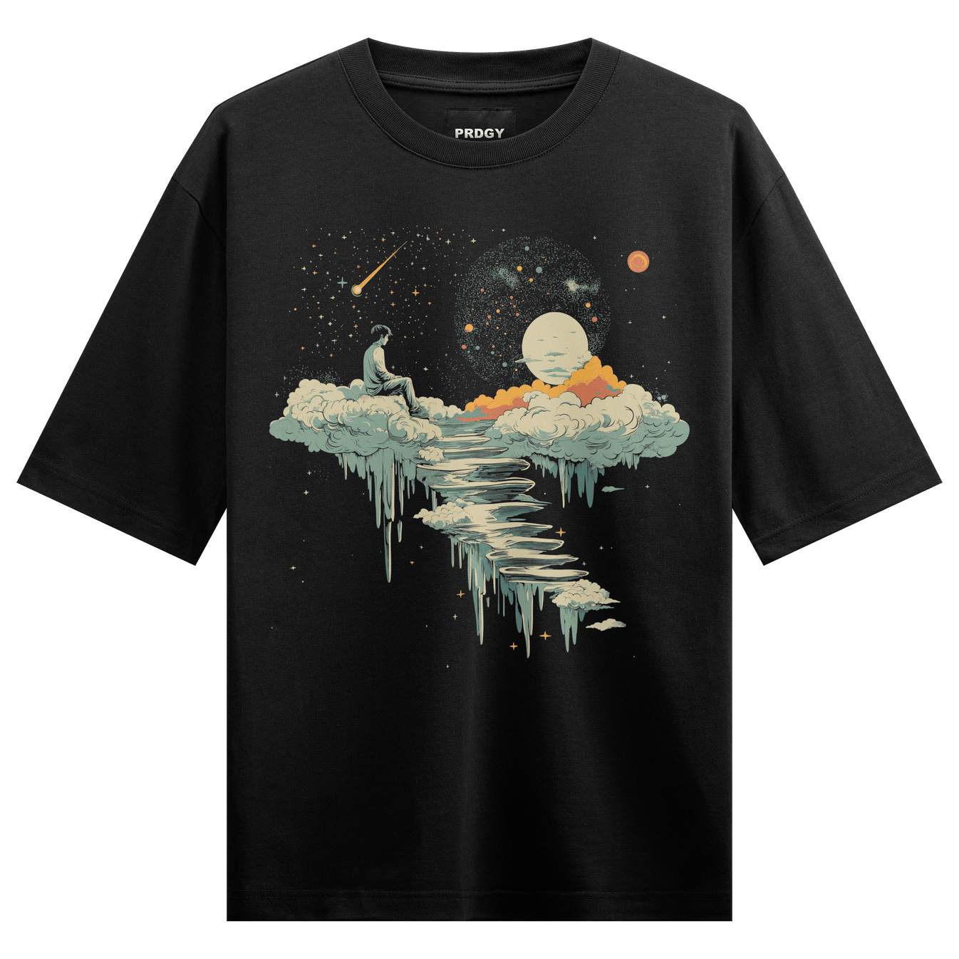 Astronaut artwork on PRDGY oversized t-shirt
