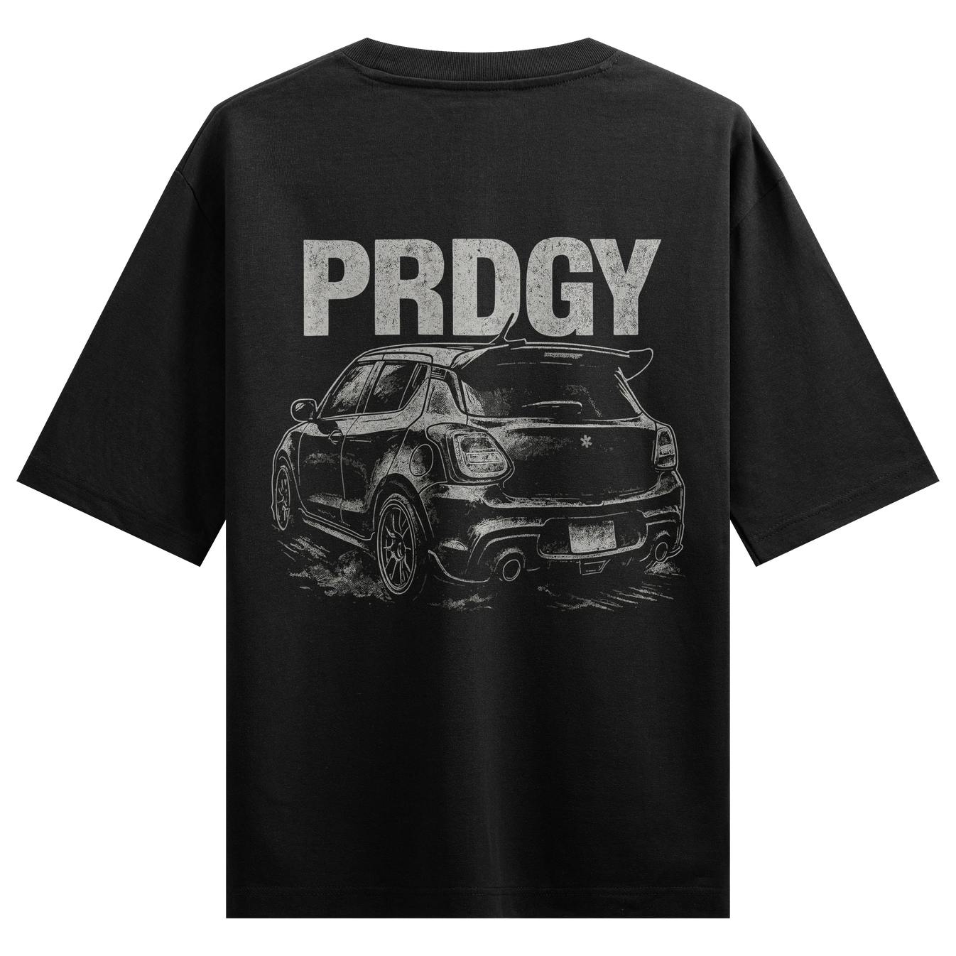 Car artwork on PRDGY oversized t-shirt