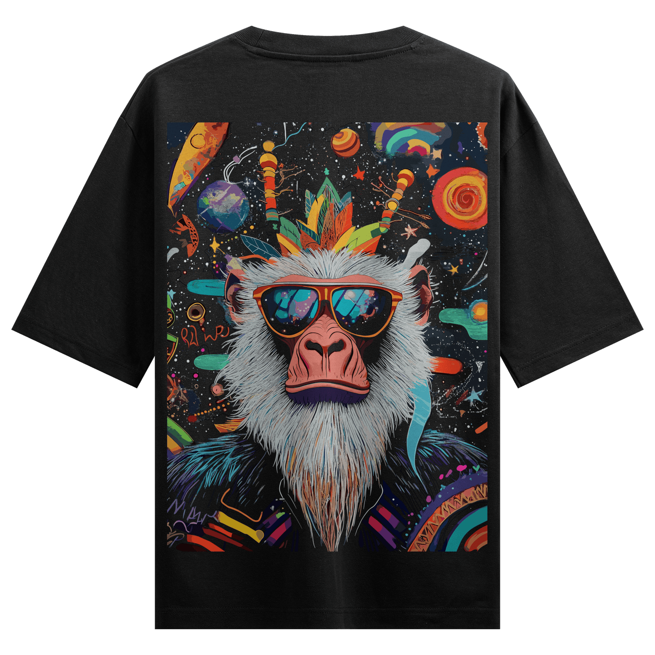 Monkey artwork on PRDGY oversized t-shirt