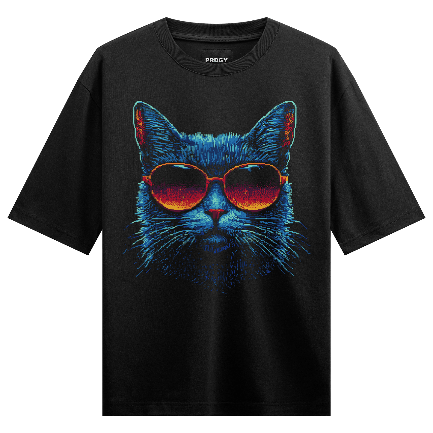 Prdgy Techno Cat Front Oversized T-Shirt - PRDGY