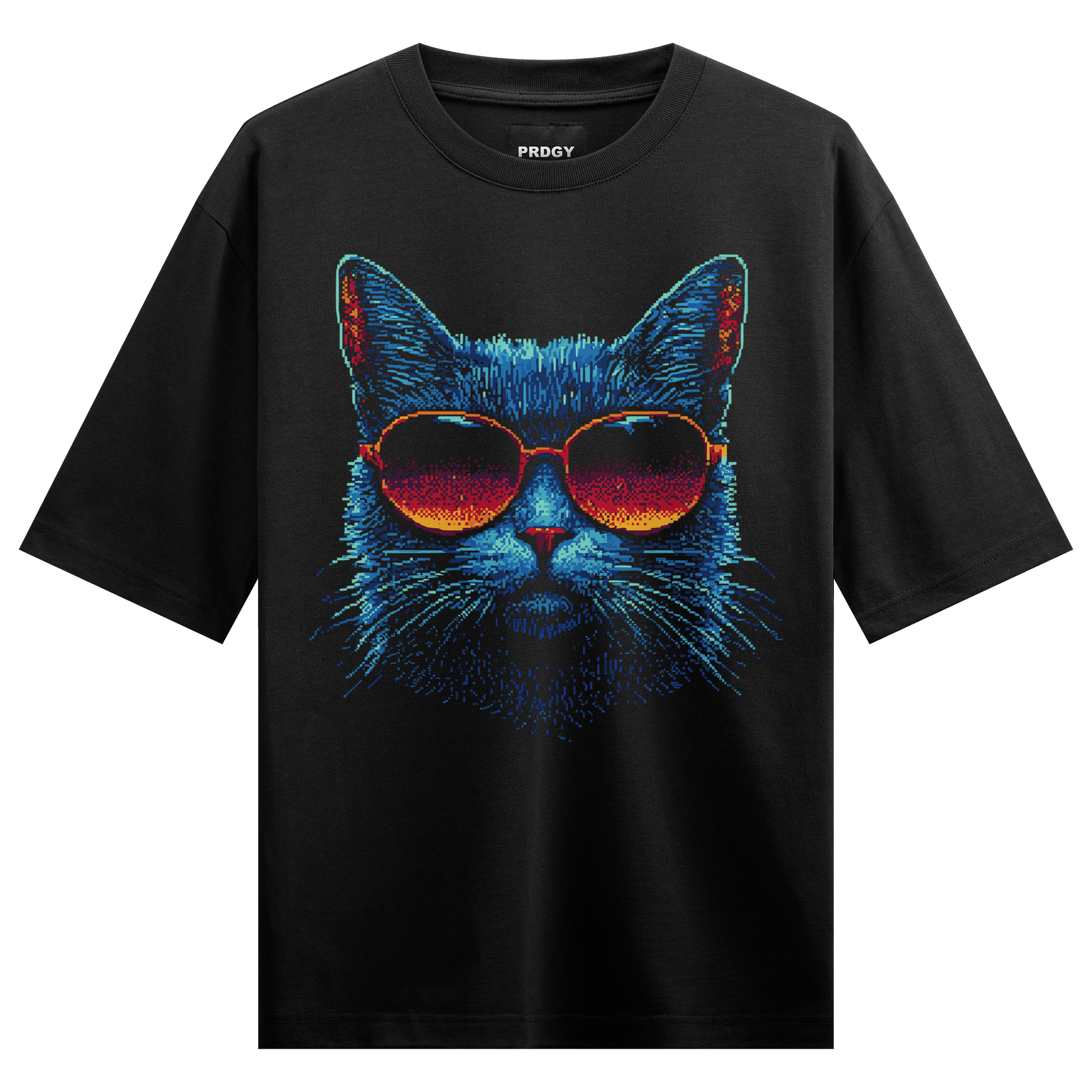Prdgy Techno Cat Front Oversized T-Shirt - PRDGY