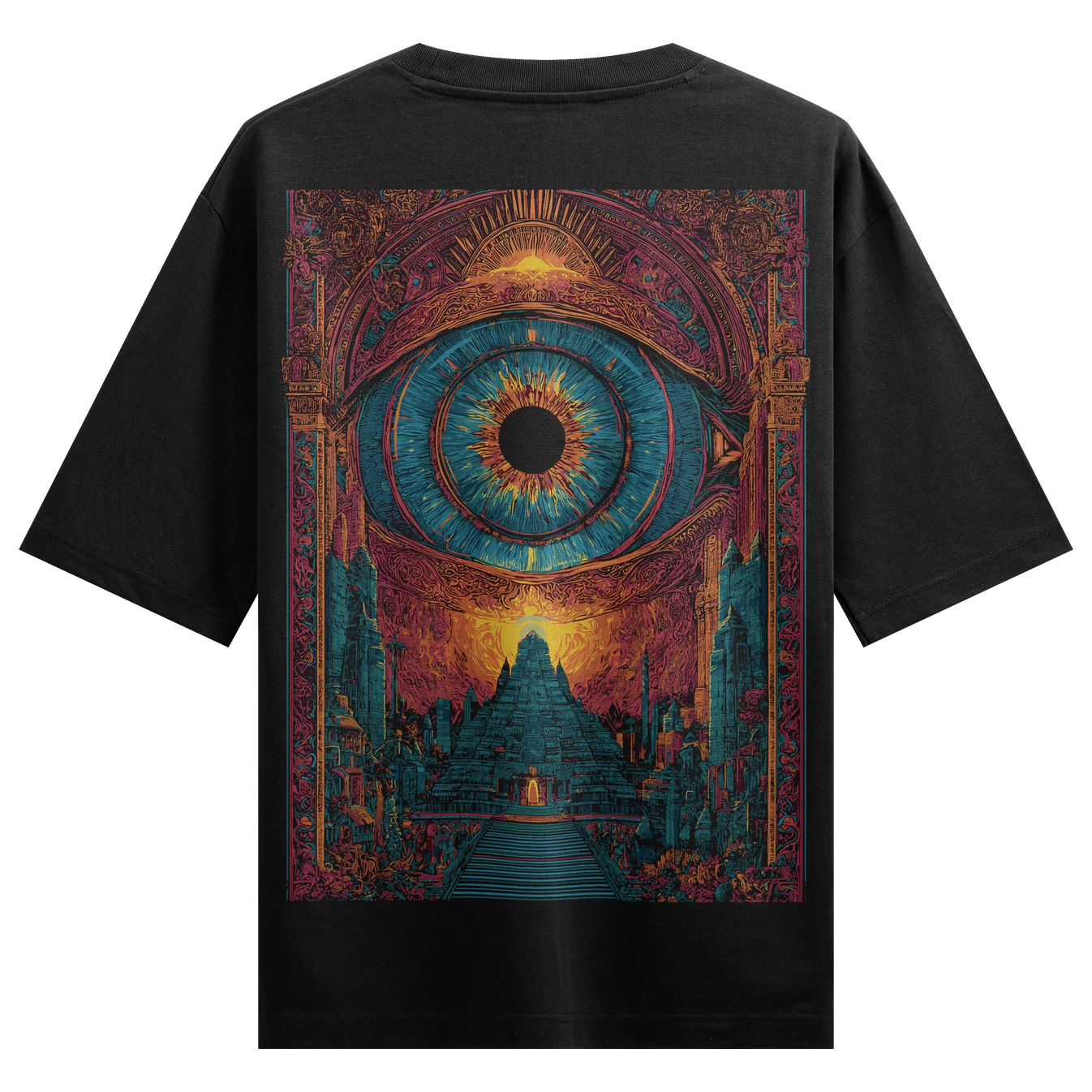 All-seeing Eye artwork on PRDGY oversized t-shirt