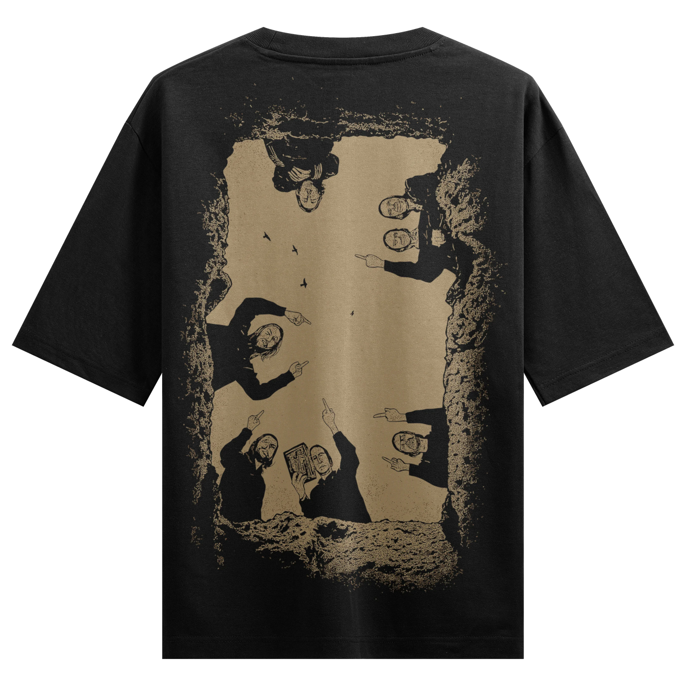 Pointing Fingers artwork on PRDGY oversized t-shirt