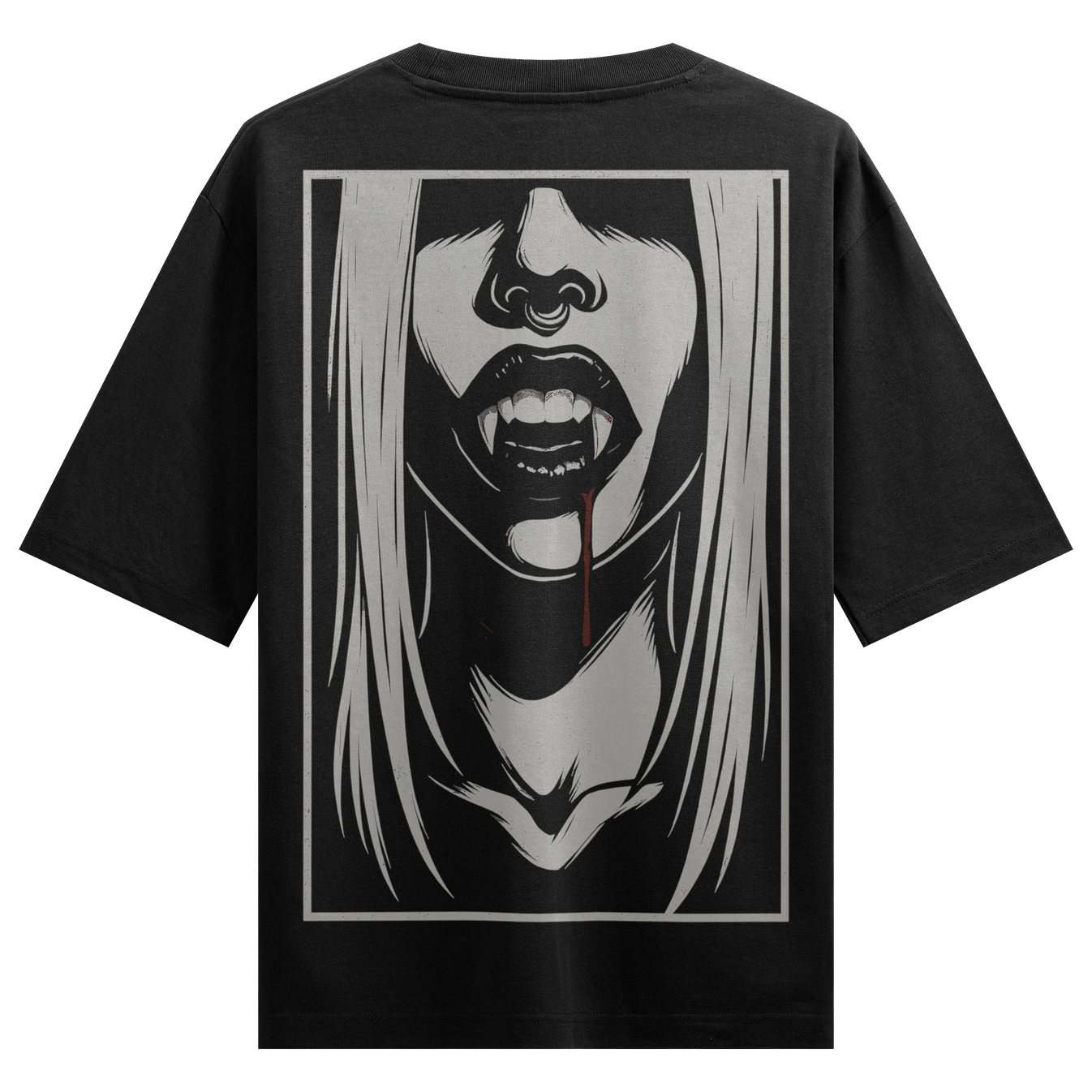Vampire artwork on PRDGY oversized t-shirt