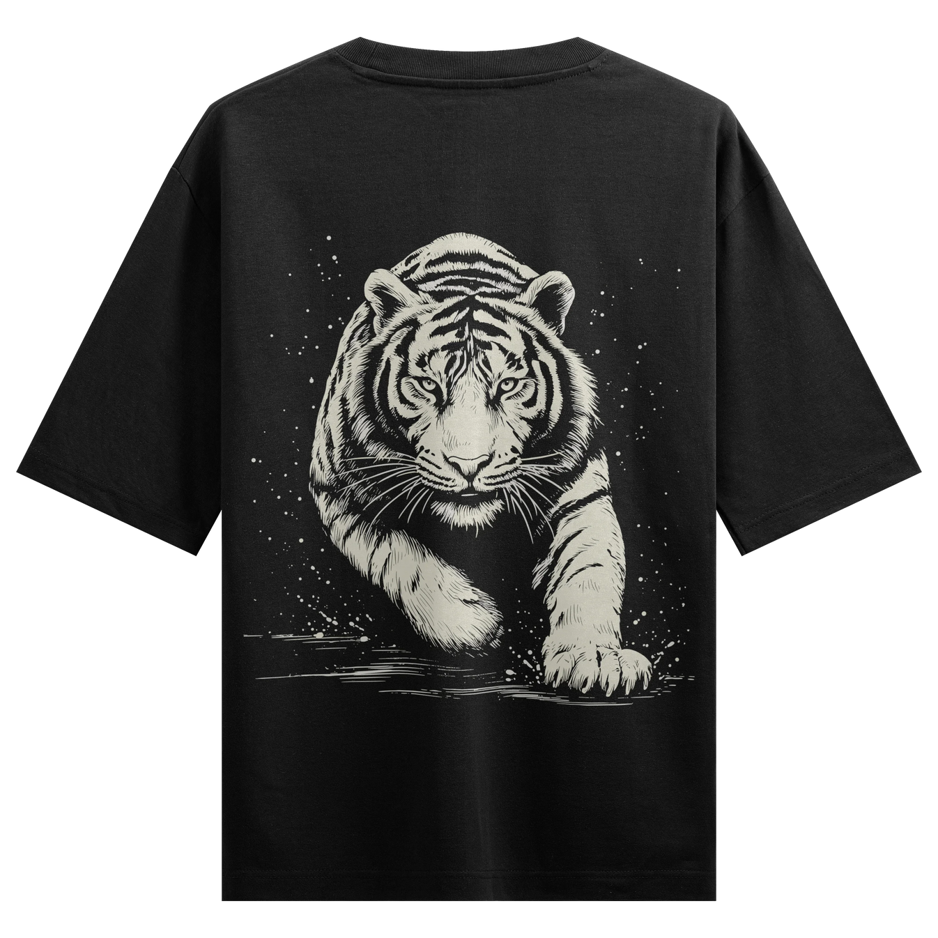 Tiger artwork on PRDGY oversized t-shirt