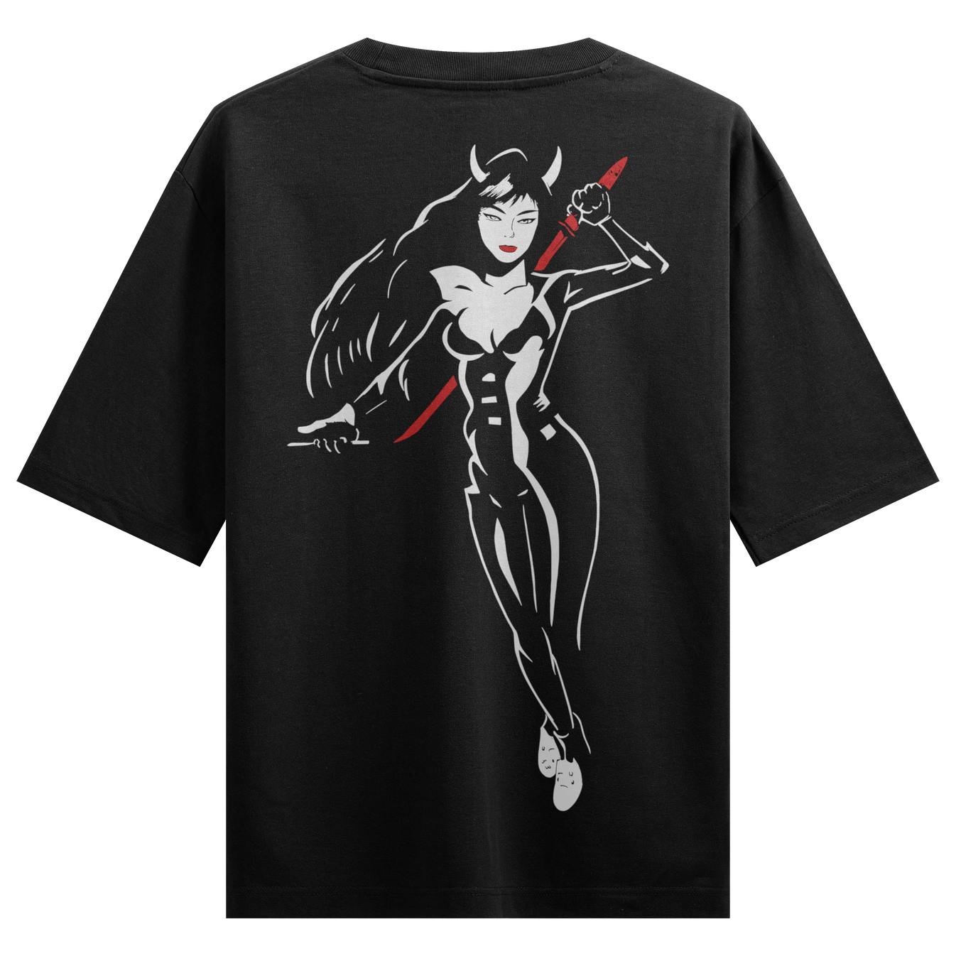 Demon Girl artwork on PRDGY oversized t-shirt