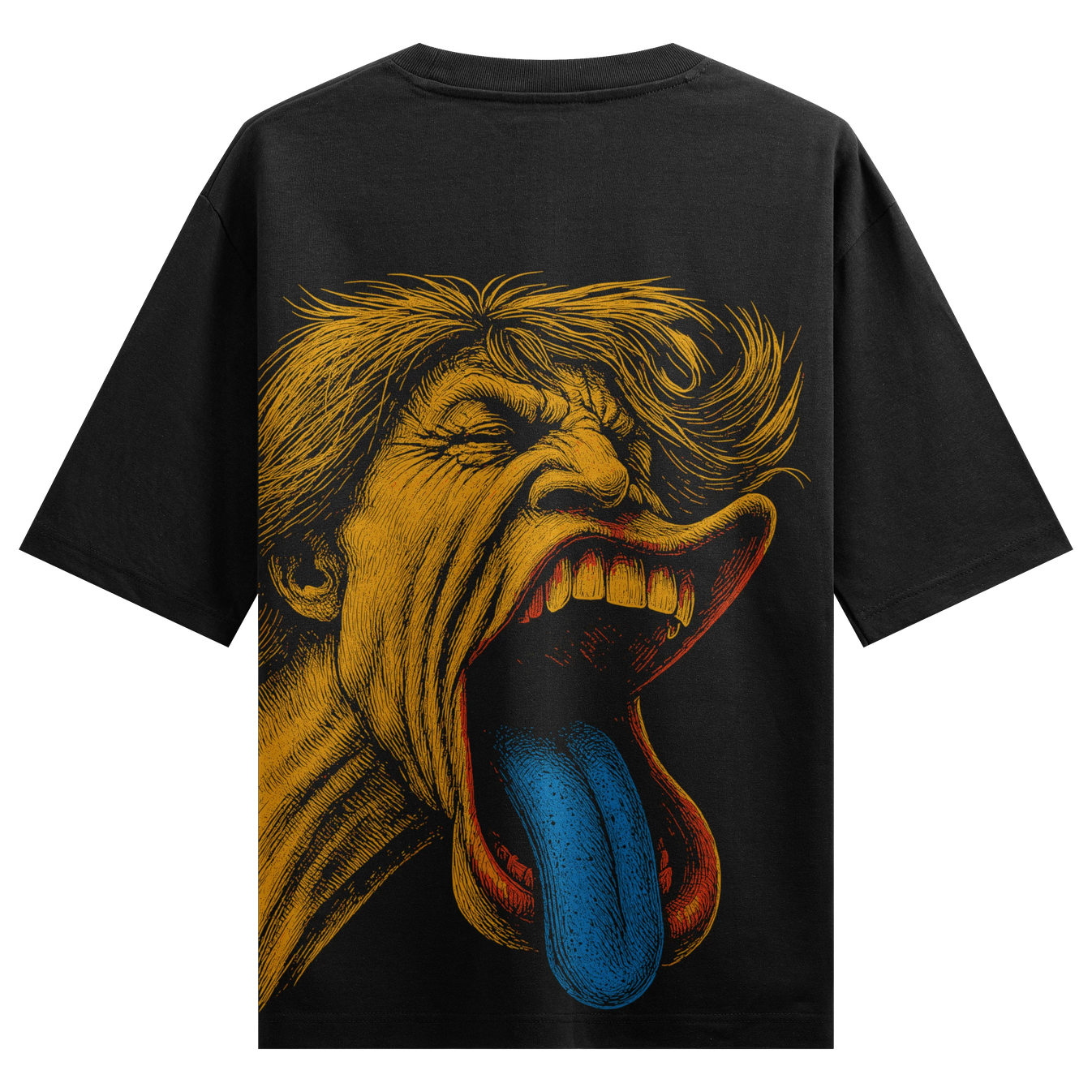 Screaming Face artwork on PRDGY oversized t-shirt