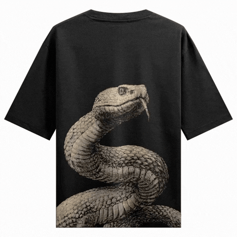 Snake artwork on PRDGY oversized t-shirt