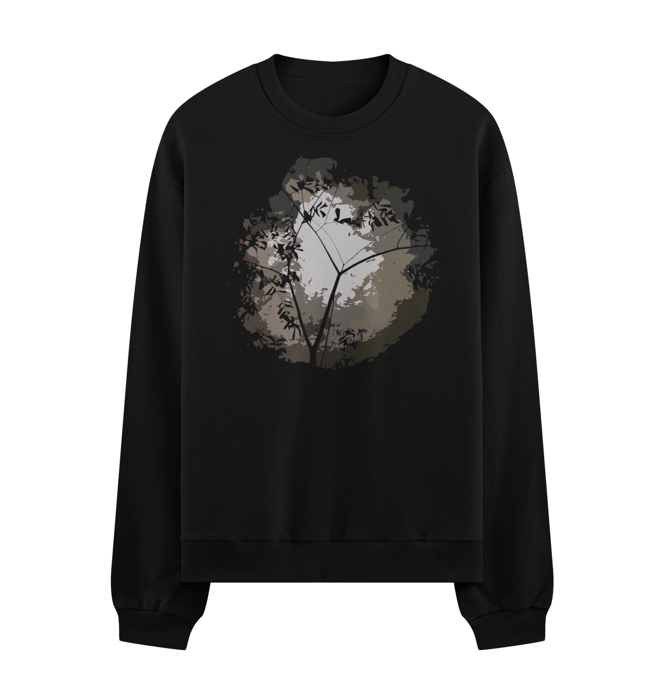 Tree Silhouette artwork on PRDGY sweatshirt