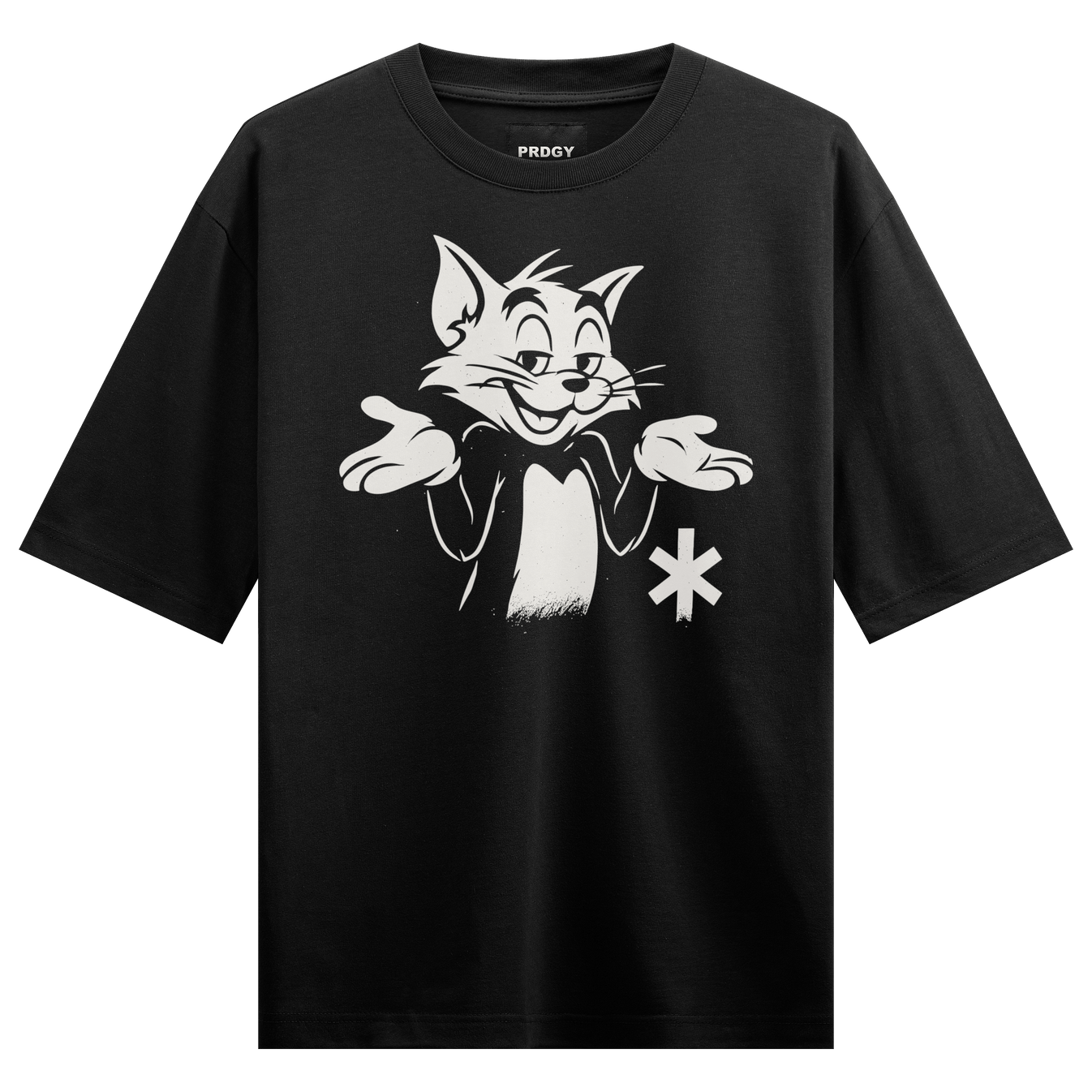 Tom Cat artwork on PRDGY oversized t-shirt